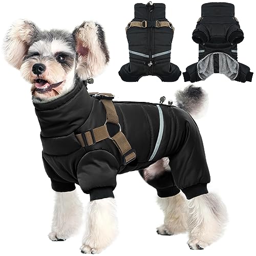Hjyokuso Wasserdichter Hundemantel, Hundejacke mit Geschirr, Wintermantel Hund für kleine Mittel Große Hunde, Winddichte Winterjacke Hund Outfit mit Reflektierender Streifen und Reißverschluss S-XL Hjyokuso Wasserdichter Hundemantel, Hundejacke mit Geschirr, Wintermantel Hund für kleine Mittel Große Hunde, Winddichte Winterjacke Hund Outfit mit Reflektierender Streifen und Reißverschluss S-XL von Hjyokuso