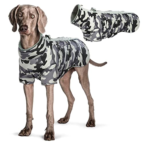 Hjyokuso Wasserdichter Hundemantel Winter Warme Jacke, Hundejacken für kleine Mittel Große Hunde, Hundepullover, Winddichte Wintermantel Hund mit Reflektierender Streifen und Reißverschluss L von Hjyokuso