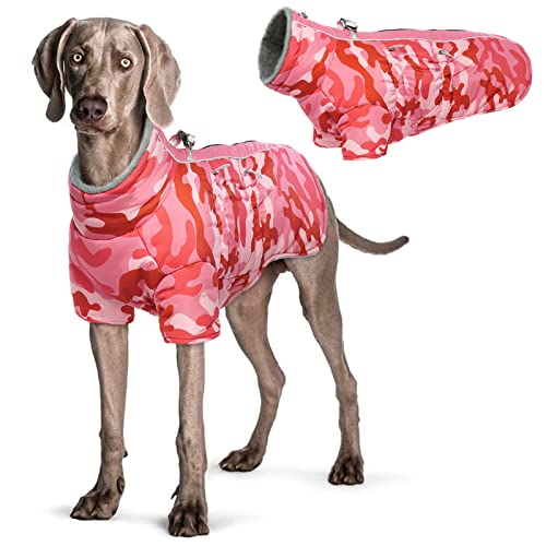 Hjyokuso Wasserdichter Hundemantel Winter Warme Jacke, Hundejacken für kleine Mittel Große Hunde, Hundepullover, Winddichte Wintermantel Hund mit Reflektierender Streifen und Reißverschluss L von Hjyokuso