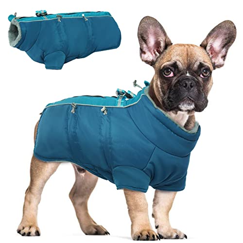 Hjyokuso Wasserdichter Hundemantel Winter Warme Jacke, Hundejacken für kleine Mittel Große Hunde, Hundepullover, Winddichte Wintermantel Hund mit Reflektierender Streifen und Reißverschluss M von Hjyokuso