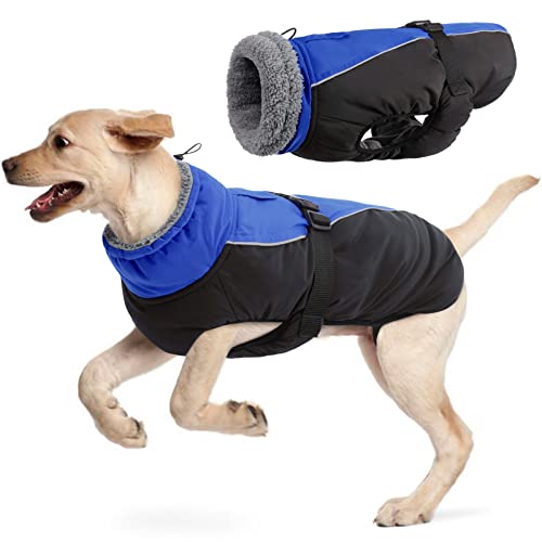 Wasserdichter Hundemantel Winter Warme Hundejacke, Hundebekleidung Outfit für kleine mittel große Hunde, Hundepullover mit Sicheren Reflexstreifen für Labrador Chihuahua Französische Bulldogge von Hjyokuso