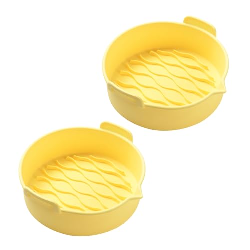 Hkfgdjdl 2 Stück Luftfritteusen Pad Silikon Air Fritteusen Korb Air Fritteusen Schüssel Multifunktionales Silikon Kochwerkzeug zum Kochen von Hkfgdjdl