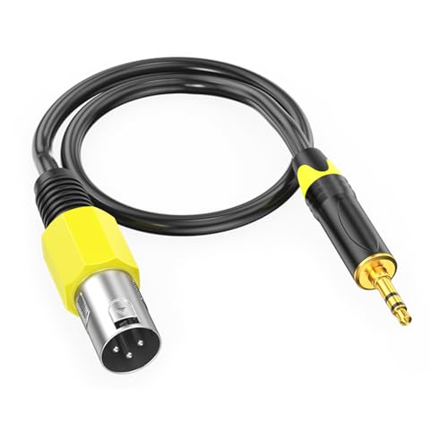 Hkfgdjdl 3,5 mm auf Stecker Soundkabel mit Metallgehäuse, symmetrischer Anschluss für Studiomikrofone und Phantomspeisungsgeräte von Hkfgdjdl