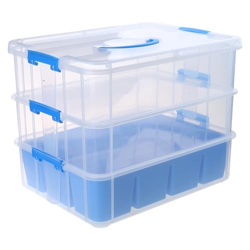 Hkfgdjdl Aufbewahrungsbox mit Deckel für Bausteine Handwerk Stapelbare Box Große Kapazität Aufbewahrungsbehälter Storage Organizer von Hkfgdjdl