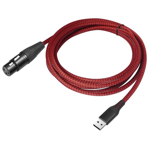 Hkfgdjdl Aufnahmeleitung, professioneller USB-A-Stecker auf 3-polige Buchse, Anschlusskabel, tragbare Studioleitung für dynamische Mikrofone von Hkfgdjdl