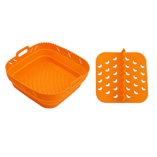 Hkfgdjdl Faltbare Silikon Air Fritteusen Liner mit Trennwand Pad Wiederverwendbares Backblech Ofen Zubehör Air Fritteusen Silikon Korb Bogen von Hkfgdjdl