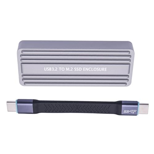 Hkfgdjdl Fast Speed NVMe HDDs Gehäuse, 20 Gbit/s USB C 3.2 Gen2x2 Gehäuse, Aluminiumlegierung für 2242/2280 mit LED-Anzeigen von Hkfgdjdl