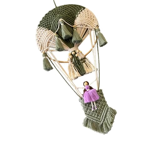 Hkfgdjdl Handgefertigte handgewebte Wandteppiche, Wandbehang, Baumwoll-Heißluftballon, Makramee, Wandteppich, Kunstdekoration für Zuhause von Hkfgdjdl