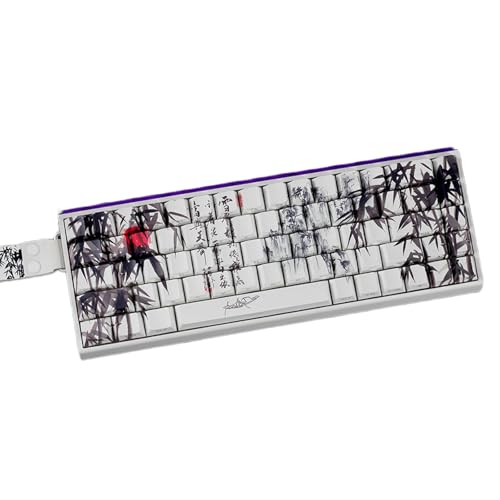 Hkfgdjdl PBT-Tastenkappe, 60 % 68 % Layout, PBTs, Original-Profil-Tastenkappen mit Bambuswäldern, Kunstwerk für 61/64/68 mechanische Tastaturen von Hkfgdjdl