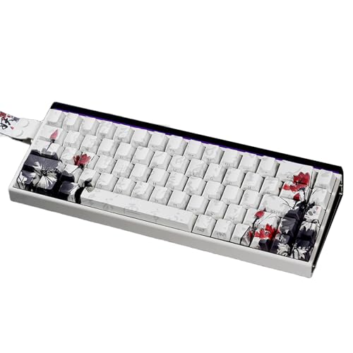 Hkfgdjdl PBT-Tastenkappen, Pflaumenblüten, PBTs-Tastenkappen für MXes-Switches, OEM-Profil, 60/68-Tasten-Set, ölbeständig, mechanische Tastaturen, Zubehör von Hkfgdjdl