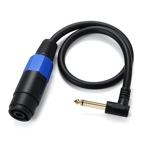 Hkfgdjdl Speakon-Kabel, Buchse auf 6,35 mm (1/4 Zoll) Stecker, Speak-on auf 1/4 Stecker (rechtwinkliger Stecker) von Hkfgdjdl