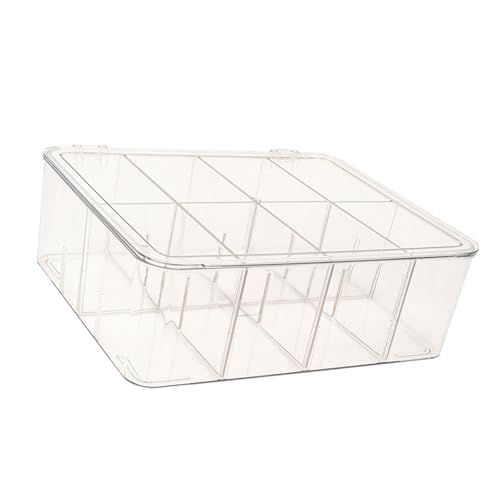 Hkfgdjdl Teesäckchen-Organizer aus Acryl mit Deckel für Schublade, transparente Kaffee-Aufbewahrungsbox mit mehreren Fächern, Snack-Halter von Hkfgdjdl