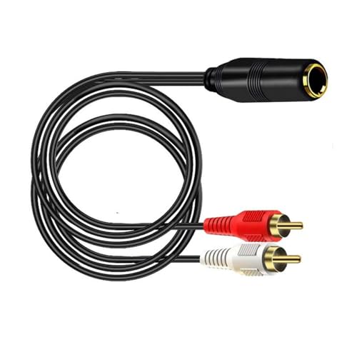 Hkfgdjdl Vergoldeter Y-Splitterdraht mit 6,35 mm Buchse auf Stecker, 6,35 mm Musikkabel für hervorragenden Klang für Sound-Geräte von Hkfgdjdl