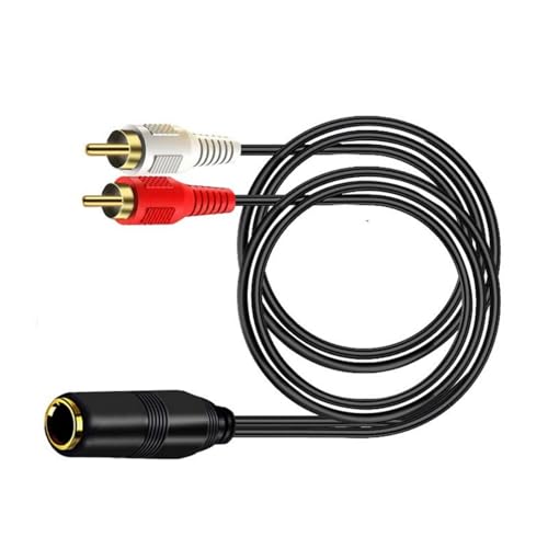 Hkfgdjdl Vergoldeter Y-Splitterdraht mit 6,35 mm Buchse auf Stecker, 6,35 mm Musikkabel für hervorragenden Klang für Sound-Geräte von Hkfgdjdl