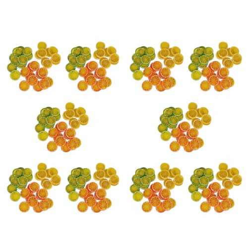 Hklshyd 10X KüNstliche Zitronenscheiben, KüNstliche FrüChte, Mini-Zitronenscheiben, KüNstliches Plastikfruchtmodell, Party-Hochzeitsdekoration von Hklshyd