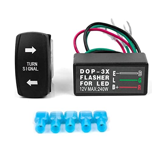 Hklshyd 12V Universal 3-Draht Flash Controller W/Blinkerschalter LED Licht Blinker Blinkrelais für Boot Auto ATV UTV von Hklshyd