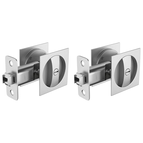 Hklshyd 2X SchiebetüRschloss für Bett/Badewanne, Moderne Rechteckige InnentaschentüRbeschläGe Aus Satiniertem Nickel, SchiebetüRverriegelung Hklshyd 2X SchiebetüRschloss für Bett/Badewanne, Moderne Rechteckige InnentaschentüRbeschläGe Aus Satiniertem Nickel, SchiebetüRverriegelung von Hklshyd