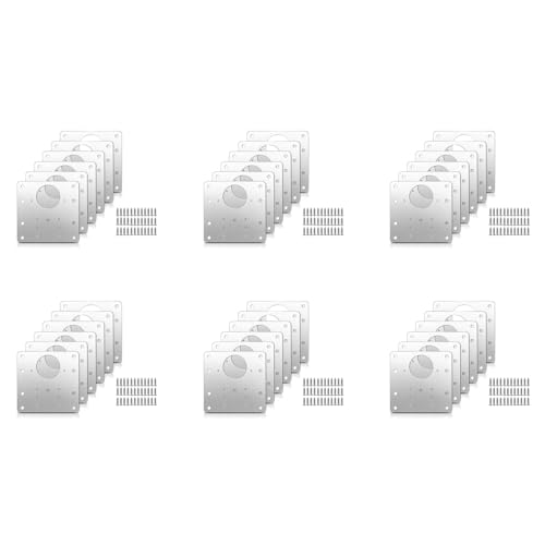 Hklshyd 36 StüCke Reparaturplatten Satz für Schrankscharniere mit Schrauben, Edelstahl Reparaturhalterungen für Verdeckte SchranktüRscharniere Hklshyd 36 StüCke Reparaturplatten Satz für Schrankscharniere mit Schrauben, Edelstahl Reparaturhalterungen für Verdeckte SchranktüRscharniere von Hklshyd