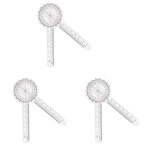 Hklshyd 3Stück 12-Goniometer, Transparentes OrthopäDisches Winkellineal Kunststoff-Goniometer 360-Grad-WirbelsäUlen-Goniometer Zur KöRpermessung Hklshyd 3Stück 12-Goniometer, Transparentes OrthopäDisches Winkellineal Kunststoff-Goniometer 360-Grad-WirbelsäUlen-Goniometer Zur KöRpermessung von Hklshyd
