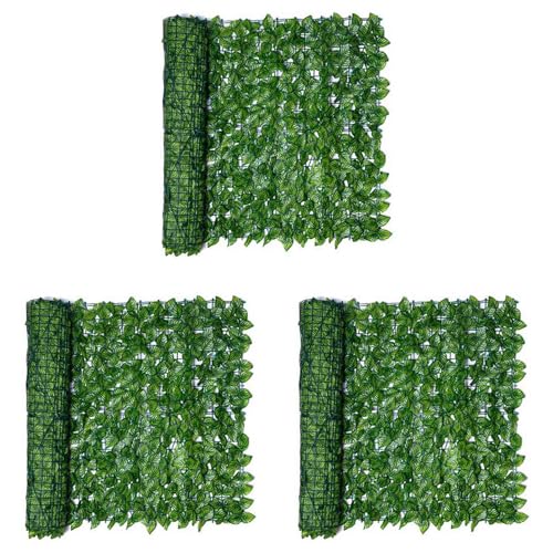 Hklshyd 3X 0,5X3 Meter Wand Pflanzen Zaun BläTter KüNstliche Faux Efeublatt Sicht Schutz Zaun Bildschirm Platten Hecke von Hklshyd