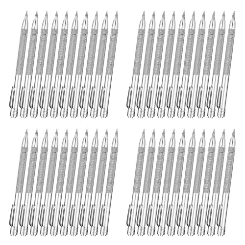 Hklshyd 40 Stück Wolfram Hartmetall Ritzel mit Magnet Aluminium ÄTzen Gravieren Stift mit Clip für Keramik Glas Marmor von Hklshyd