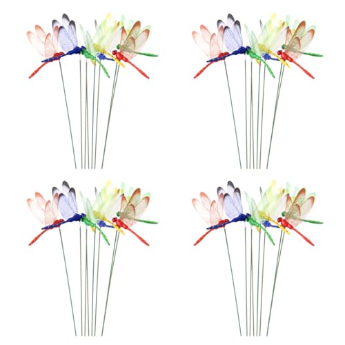 Hklshyd 48 Stück KüNstliche Libelle Schmetterlinge Garten Dekoration AußEn Simulation Libelle PfäHle Yard Pflanze Lawn Stick von Hklshyd