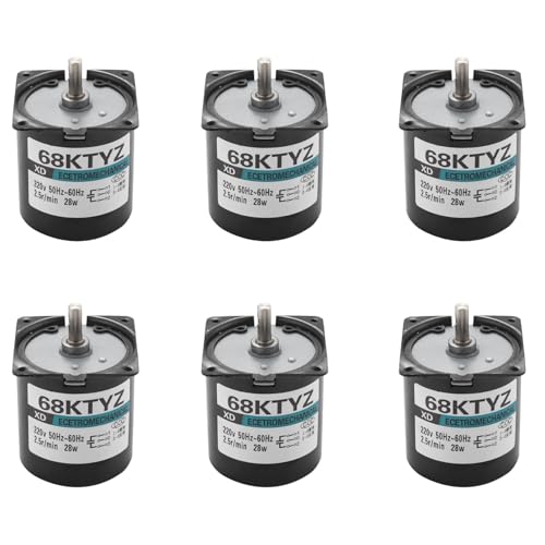 Hklshyd 6 StÜCk 68 Ktyz Mini Getriebe Motor Ac 220 V 28 Watt 2.5r / Min Große Drehmoment Permanent Magnet Synchron Getriebe Motor von Hklshyd
