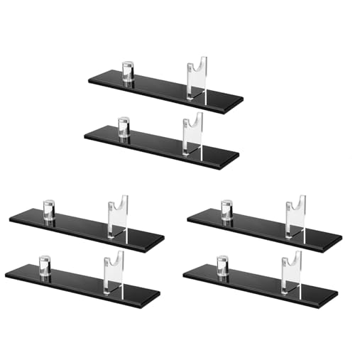Hklshyd 6-Teiliger MesserstäNder Aus Acryl, Messeretui für Den Tisch, Einzelmesserhalter für die Inneneinrichtung (Schwarze Basis) von Hklshyd