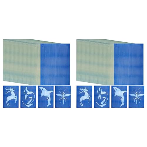 Hklshyd 60 Blatt Sonnendruck-Papier-Set, Cyanotypie-Papier-Set, A4, Naturdruck, Solar-Set für Kinder und Erwachsene, DIY-Kunsthandwerksprojekt von Hklshyd
