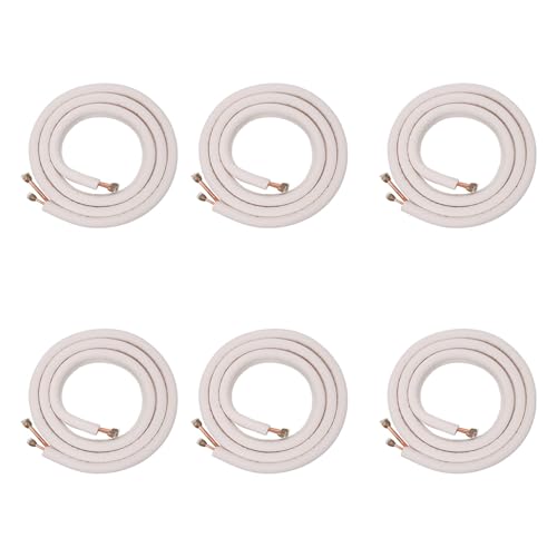 Hklshyd 6Stück 3Meter Klimaanlagenpaar Spulenrohr 1/4 3/8 Isoliert Aluminiumdraht Set Klimaanlagen Teile KäLtemittelrohre von Hklshyd
