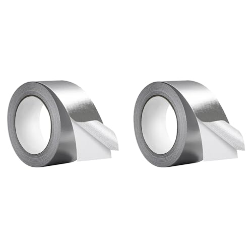 Hklshyd Aluminiumfolienband Aus Glasfasergewebe (5,9 mm), Hochtemperatur-Isolierklebeband Aus Metall, 2 Packung von Hklshyd