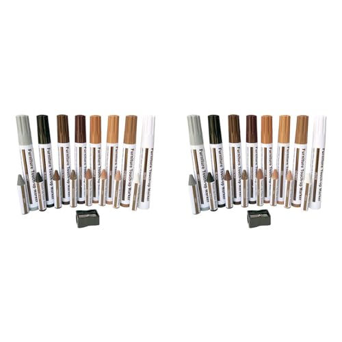 Hklshyd MöBel Reparatur Set Marker - Set mit 34 - Marker und Wachs Stifte mit Anspitzer Set, für Kratzer, Böden von Hklshyd