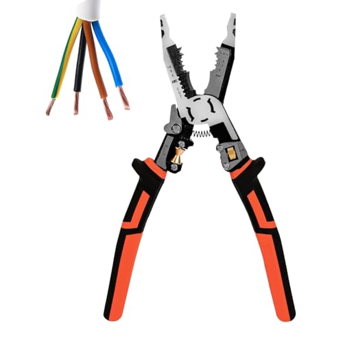 Hlagmix Drahtabisolierzange Mit Schneidefunktion - Kabelabmantelungsgerät mit Crimp- und Schneidfunktion - Ergonomische Handzange für Industrie Haushalt Auto Heimwerker Hlagmix Drahtabisolierzange Mit Schneidefunktion - Kabelabmantelungsgerät mit Crimp- und Schneidfunktion - Ergonomische Handzange für Industrie Haushalt Auto Heimwerker von Hlagmix