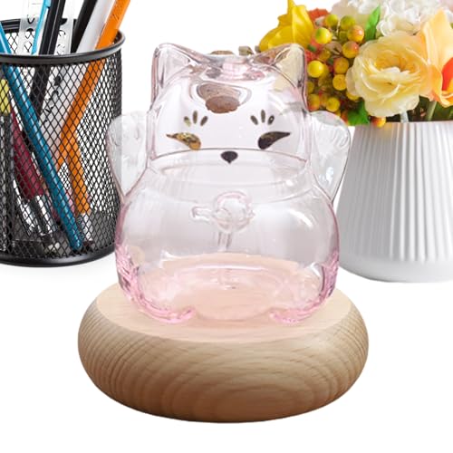 Hlagmix Glasmünzspardose | Tierisches Design Spardose,Transparente Goldbohnen-Box in Katzenform als Sparbehälter für Bücherregal-Deko von Hlagmix