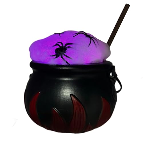 Hlagmix Halloween- – gruselige Schwarze Vintage-Schüssel, wechselnde Farbe, beleuchtete Dekoration für Rasen, Hof, Outdoor, Party, Zimmer, drinnen und Zuhause von Hlagmix