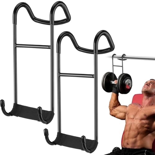 Hlagmix Hantelhaken, 2 x robuste Hantelhaken, 102 kg Kapazität, Spotter-Aufhänger, Langhantelbefestigung für Schulterbankdrücken Hlagmix Hantelhaken, 2 x robuste Hantelhaken, 102 kg Kapazität, Spotter-Aufhänger, Langhantelbefestigung für Schulterbankdrücken von Hlagmix