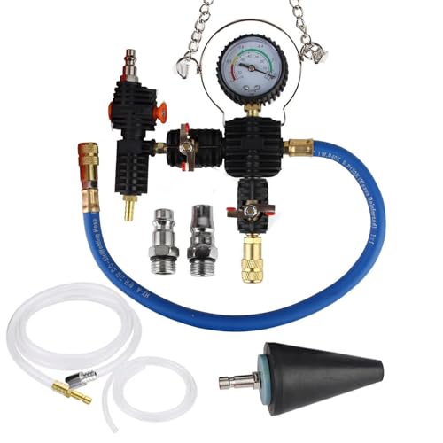 Hlagmix Kühlerdruckprüfer Kit, Lecksucher Testprüfer für LKW Kühlsystem, Nachfüll Druckmessgerät Detektor Reparatur Diagnoselösungen Kraftfahrzeug Werkstatt von Hlagmix