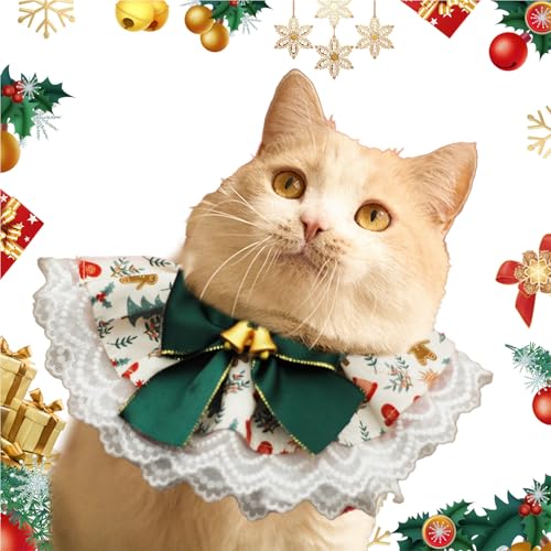 Hlagmix Weihnachtslätzchen für Haustiere, Weihnachtslätzchen für Hunde - Weiche weihnachtliche Hundehalstücher, verstellbare Hundelätzchen | Reversibler Haustier-Zubehör-Spitzensüßer Haustier-Schal von Hlagmix