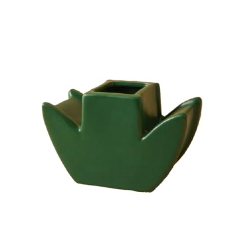 Hlennotor 1 Stück Blumenförmige Keramikvase, Dekorative Vase für Wohnzimmer, Küche, Büro, Geometrisches, Grün Hlennotor 1 Stück Blumenförmige Keramikvase, Dekorative Vase für Wohnzimmer, Küche, Büro, Geometrisches, Grün von Hlennotor