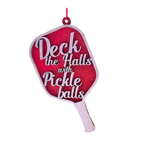 Hlennotor 1 Stück Deck The with Pickleballs Verzierungs-Holzspezial und Einzigartiges Geschenk für Weihnachten, Pickleball-Liebhaber von Hlennotor