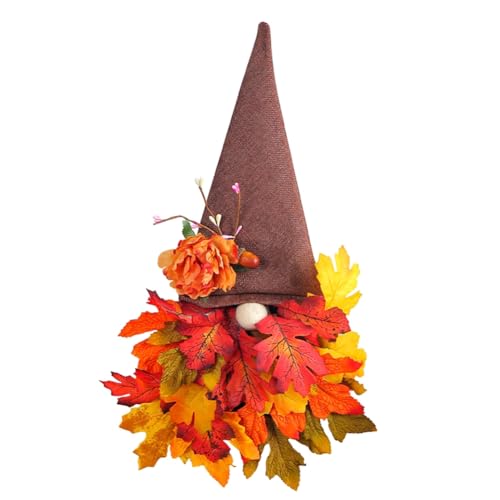 Hlennotor 1 Stück Herbstkranz für Türdekorationsstoff, Heimdekoration Aus Kunststoff, Herbstschild mit Ahornblatt-Fee für Herbsternte, Erntedankfest, Veranda, Wand, Kaminsims, Herbst von Hlennotor