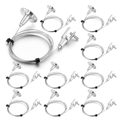 Hlennotor 10 Stück 6,5 Fuß Deckenaufhänger für, Bilderschiene, Aufhängungsdraht, Acryltafel, Display, Metallklemme Hlennotor 10 Stück 6,5 Fuß Deckenaufhänger für, Bilderschiene, Aufhängungsdraht, Acryltafel, Display, Metallklemme von Hlennotor
