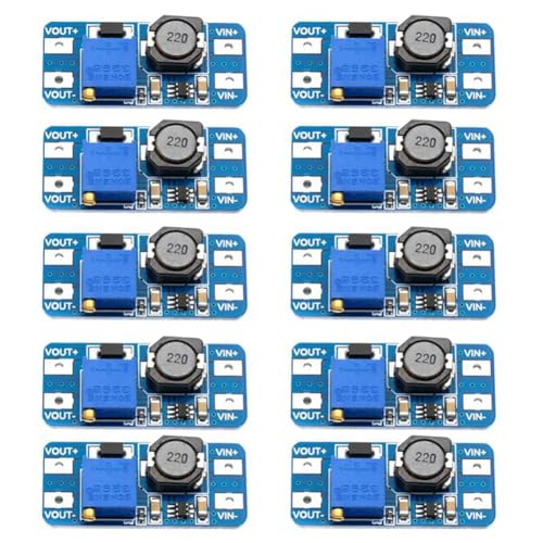 Hlennotor 10 Stück -DC-DC-Set, Boost-Regler-Set-Kit, USB-Power-, 2V-24V auf 5V-28V, 2A Ausgang, Micro-USB von Hlennotor