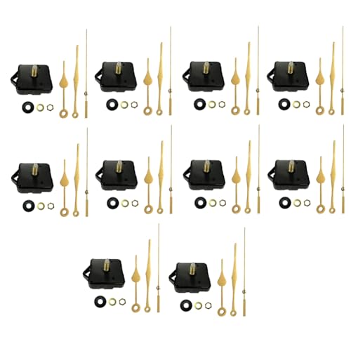 Hlennotor 10-Teiliges Uhrwerk-Set mit Ger?uschlosem Uhrwerk, Spindelzeiger, Wand-Quarz-DIY-Uhrwerk, Reparaturteil, Uhr-Set von Hlennotor