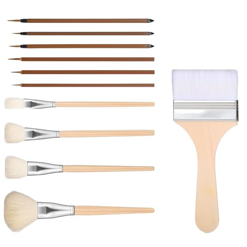 Hlennotor 11-Teiliges Keramikpinsel-Set zum Glasieren, Glasurpinsel Aus für Keramik und Acryl, Kunstpinsel-Set für Maler Hlennotor 11-Teiliges Keramikpinsel-Set zum Glasieren, Glasurpinsel Aus für Keramik und Acryl, Kunstpinsel-Set für Maler von Hlennotor