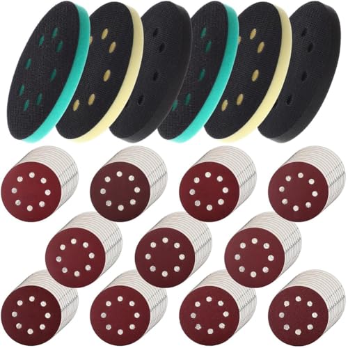Hlennotor 116pcs 5 8 Löcher Haken und Loop Orbital -Schleiferschaumpolster und Schleifscheiben 110pcs Rote Schleifscheiben, 40 Bis 600 Grit Hlennotor 116pcs 5 8 Löcher Haken und Loop Orbital -Schleiferschaumpolster und Schleifscheiben 110pcs Rote Schleifscheiben, 40 Bis 600 Grit von Hlennotor