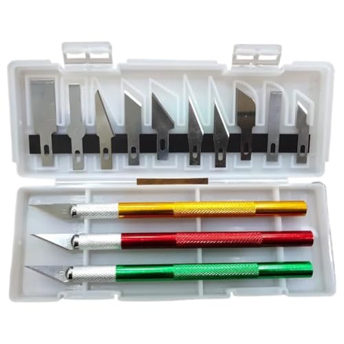 Hlennotor 13-Teiliges Schnitzmesser-Set Aus Aluminiumlegierung mit Präzisionsklingen zum Papierschneiden und für DIY-Bastelprojekte von Hlennotor