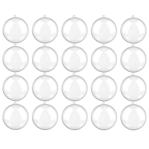 Hlennotor 20 Stück Befüllbare Weihnachtsornamente, Kugeln Aus Durchsichtigem Kunststoff für die Weihnachtsfeier, 3,15 Hlennotor 20 Stück Befüllbare Weihnachtsornamente, Kugeln Aus Durchsichtigem Kunststoff für die Weihnachtsfeier, 3,15 von Hlennotor