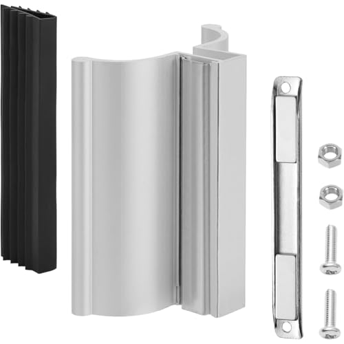 Hlennotor 3 "Rahmenlose Duschtürgriffs-Chrom mit Edelstahl-U-Kanal, Magnet und Metallstreik von Hlennotor