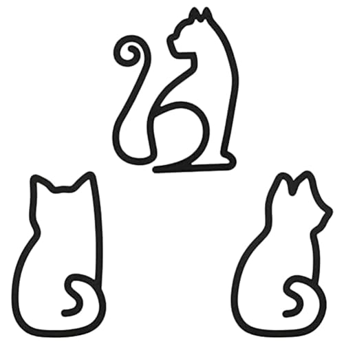 Hlennotor 3-Teiliges Wandkunst-Schild „Drahtkatzen“, Wanddekoration Aus Schwarzem Metall für Küche, Restaurant, Geschäft Hlennotor 3-Teiliges Wandkunst-Schild „Drahtkatzen“, Wanddekoration Aus Schwarzem Metall für Küche, Restaurant, Geschäft von Hlennotor